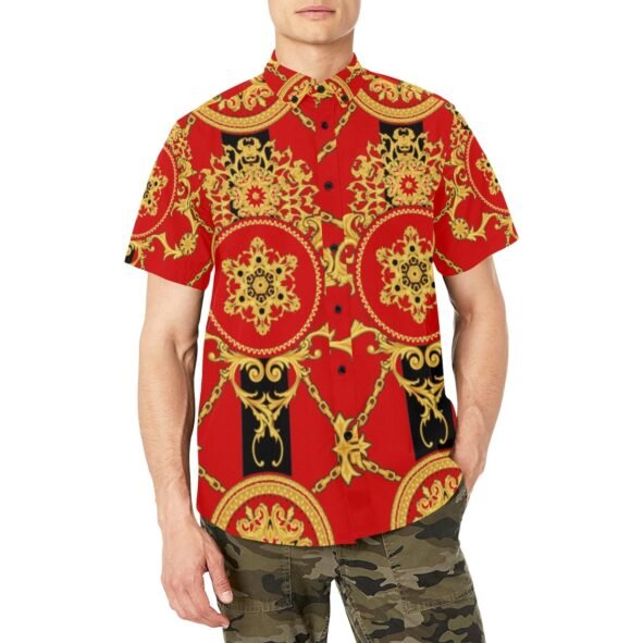 Men's AOP Short Sleeve Shirt with Chest Pocket (T53)