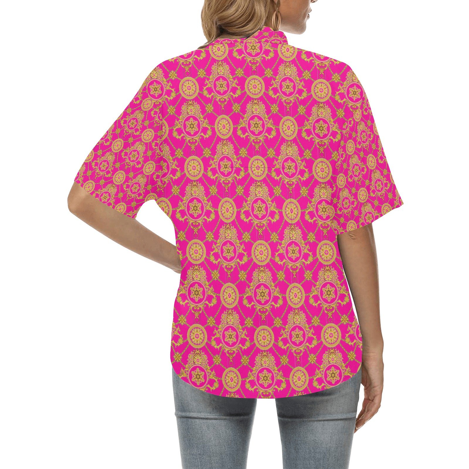 fullbreedcustom Print Hawaiian Shirt for Women (T58) - Image 2