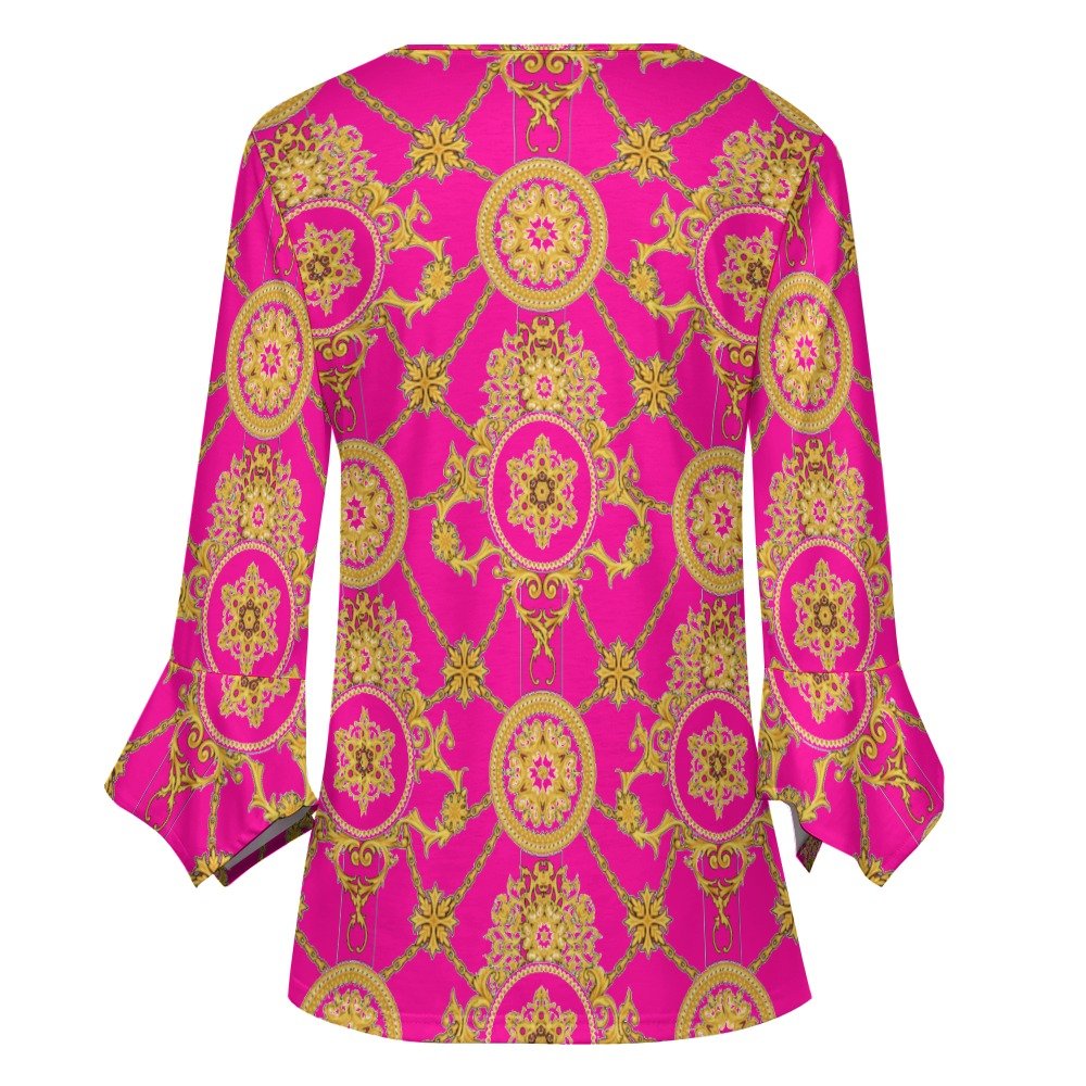 fullbreedcustom Women's ruffled petal sleeve top - Image 5