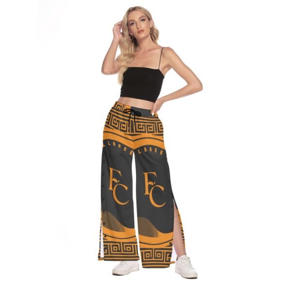 fullbreedcustom Print Women's Side Slit Snap Button Trousers