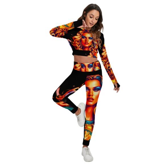 fullbreedcustom Print Women's Sport Set With Backless Top And Leggings