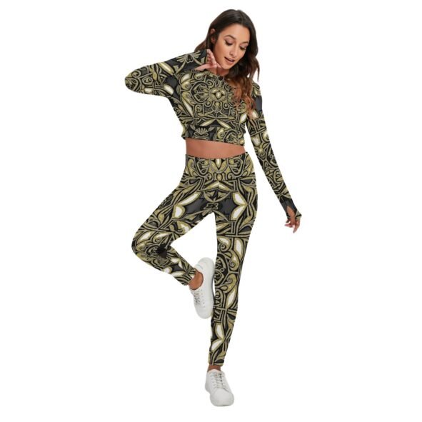 fullbreedcustom Print Women's Sport Set With Backless Top And Leggings