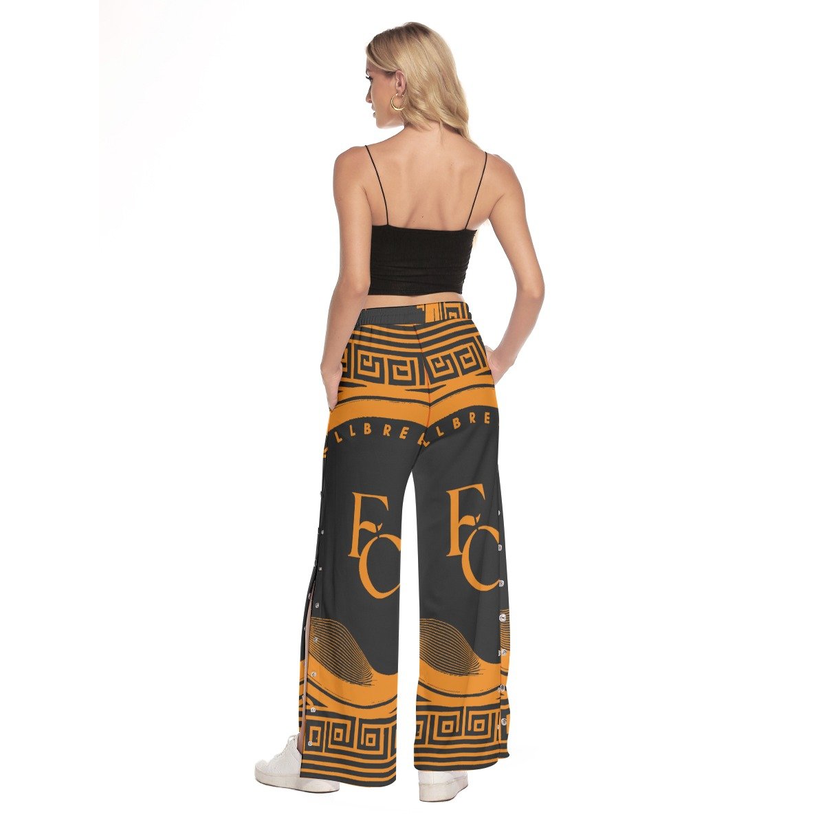 fullbreedcustom Print Women's Side Slit Snap Button Trousers - Image 4
