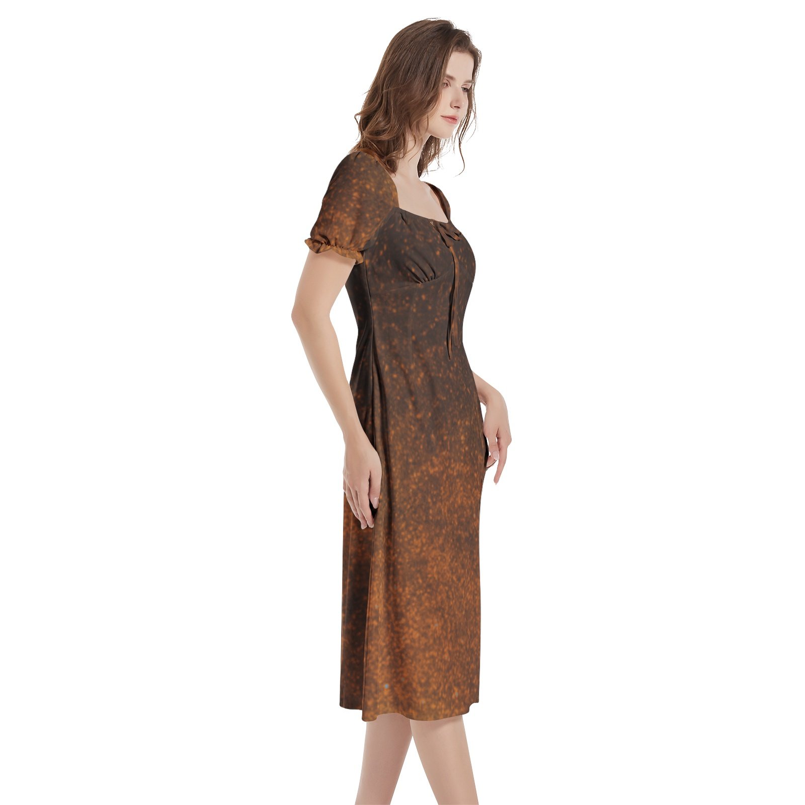 fullbreedcustom Puff Sleeve Split Thigh Midi Dress - Image 3