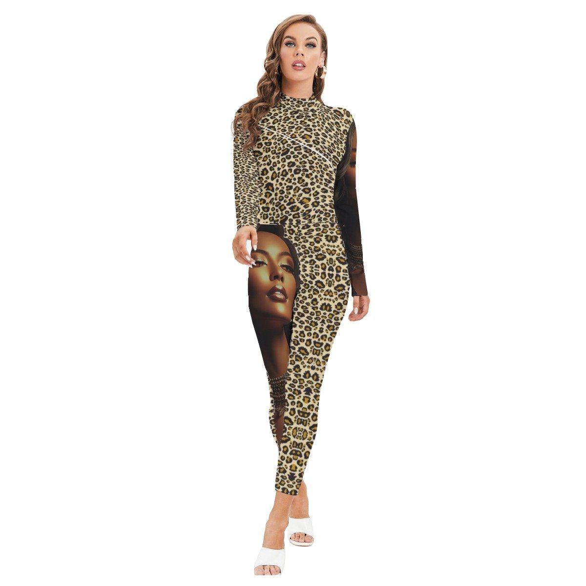 fullbreedcustom Women's Long-sleeved High-neck Jumpsuit With Zipper - Image 2