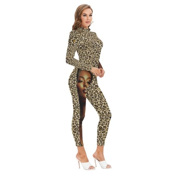 fullbreedcustom Women's Long-sleeved High-neck Jumpsuit With Zipper
