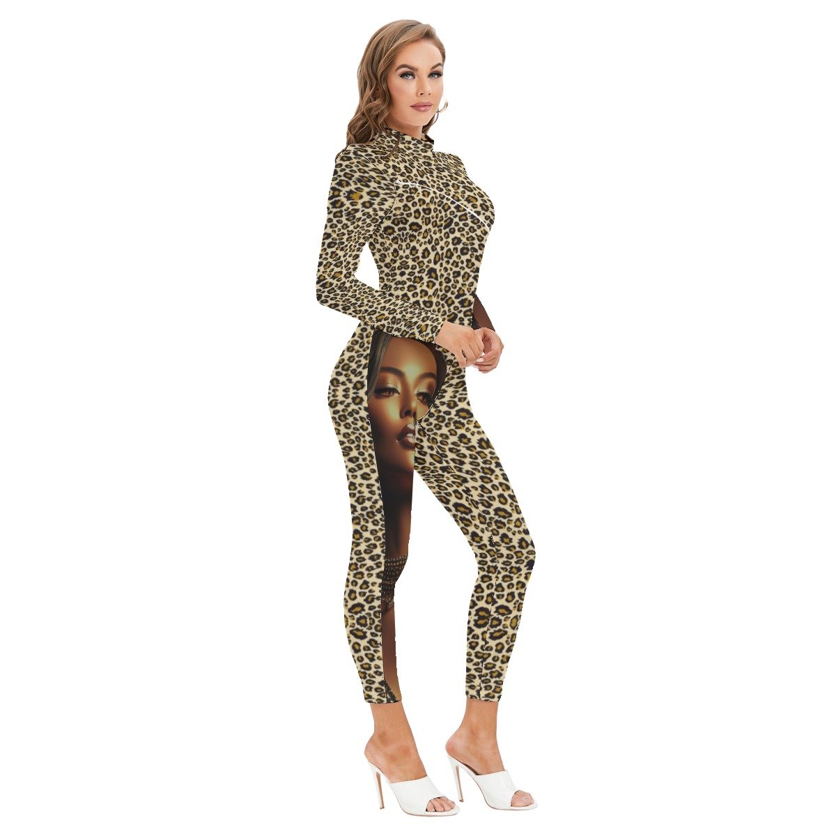 fullbreedcustom Women's Long-sleeved High-neck Jumpsuit With Zipper