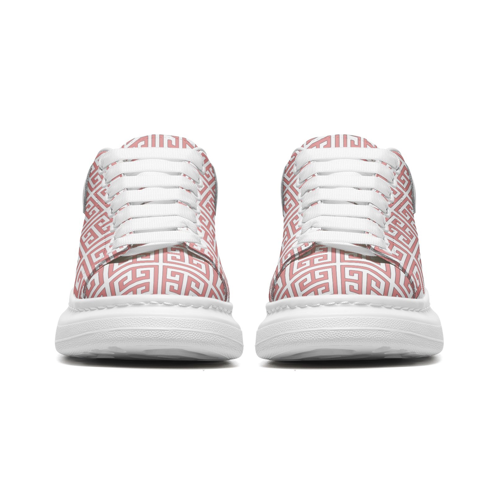 Unisex Non Slip Lace Up Faux Leather Sneakers - Image 5