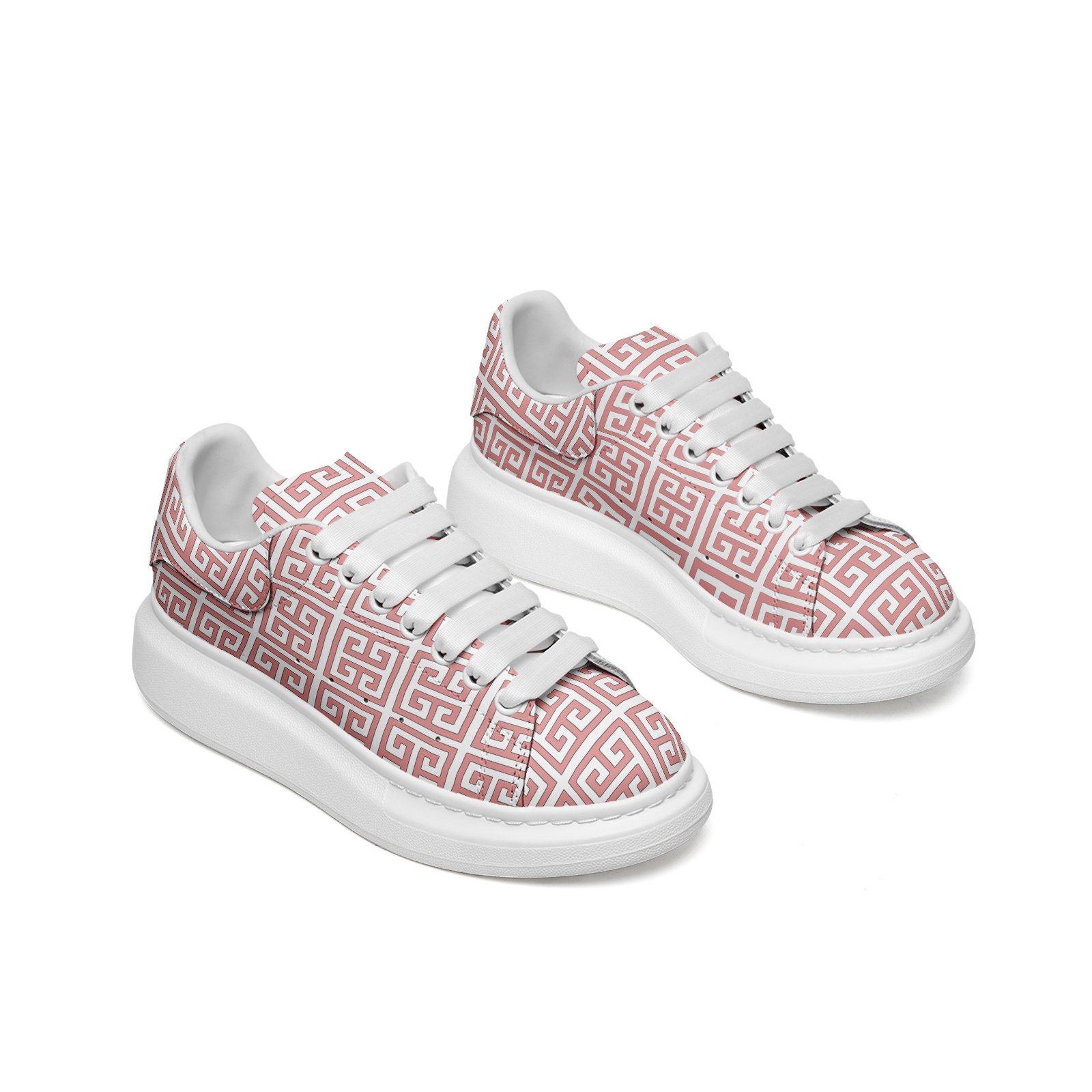 Unisex Non Slip Lace Up Faux Leather Sneakers - Image 7