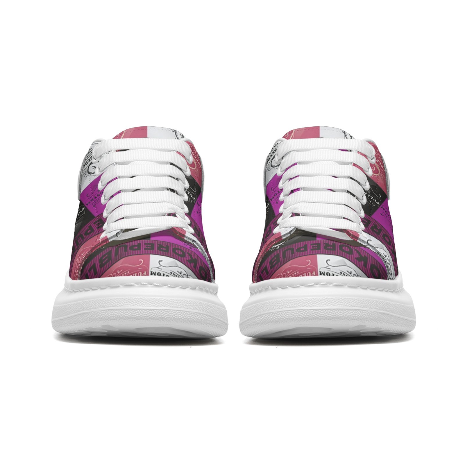 kokorepublic Unisex Non Slip Lace Up Faux Leather Sneakers - Image 5