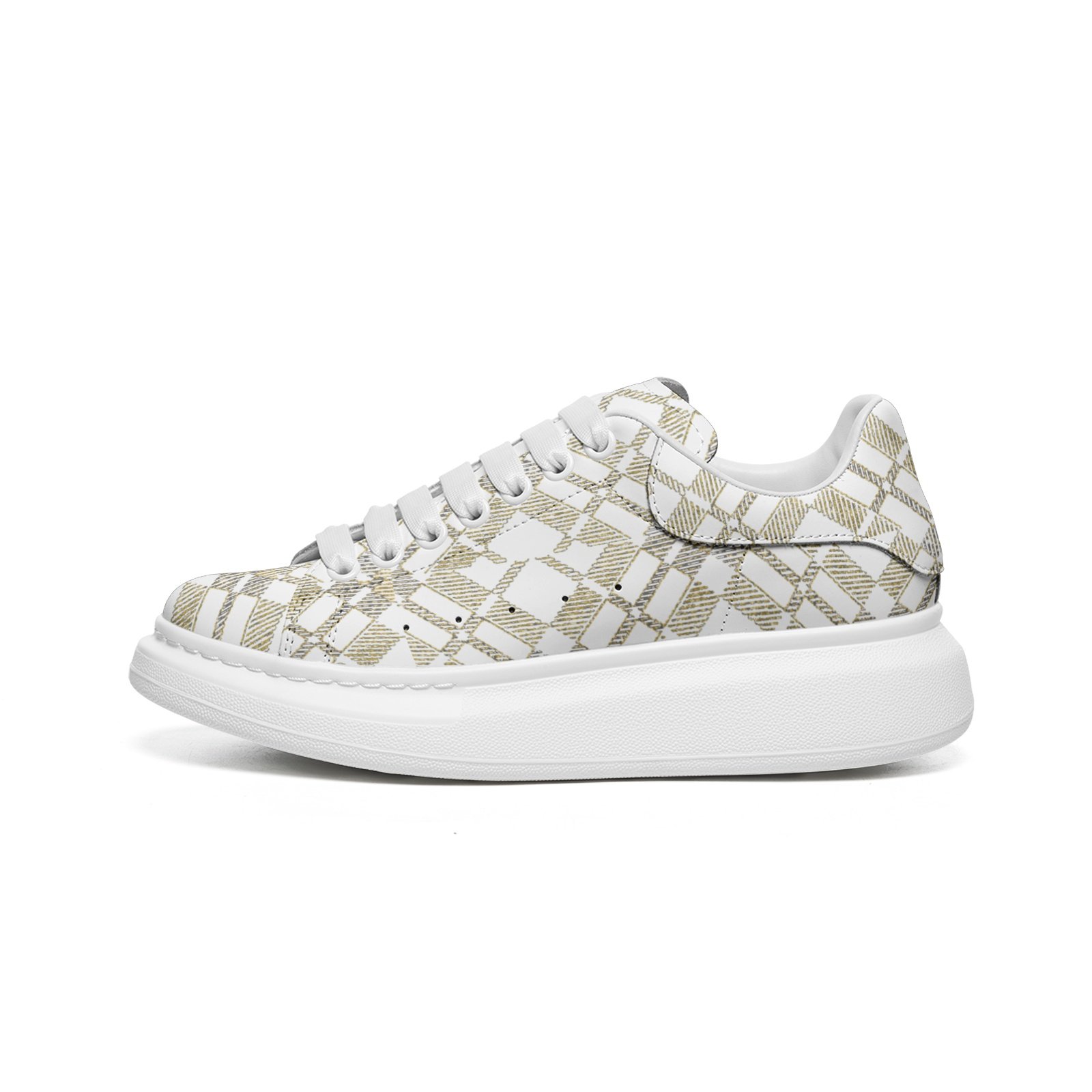 kokorepublic Unisex Non Slip Lace Up Faux Leather Sneakers - Image 4