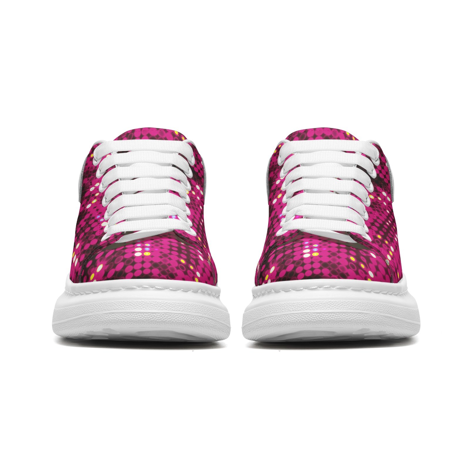 Unisex Non Slip Lace Up Faux Leather Sneakers - Image 5