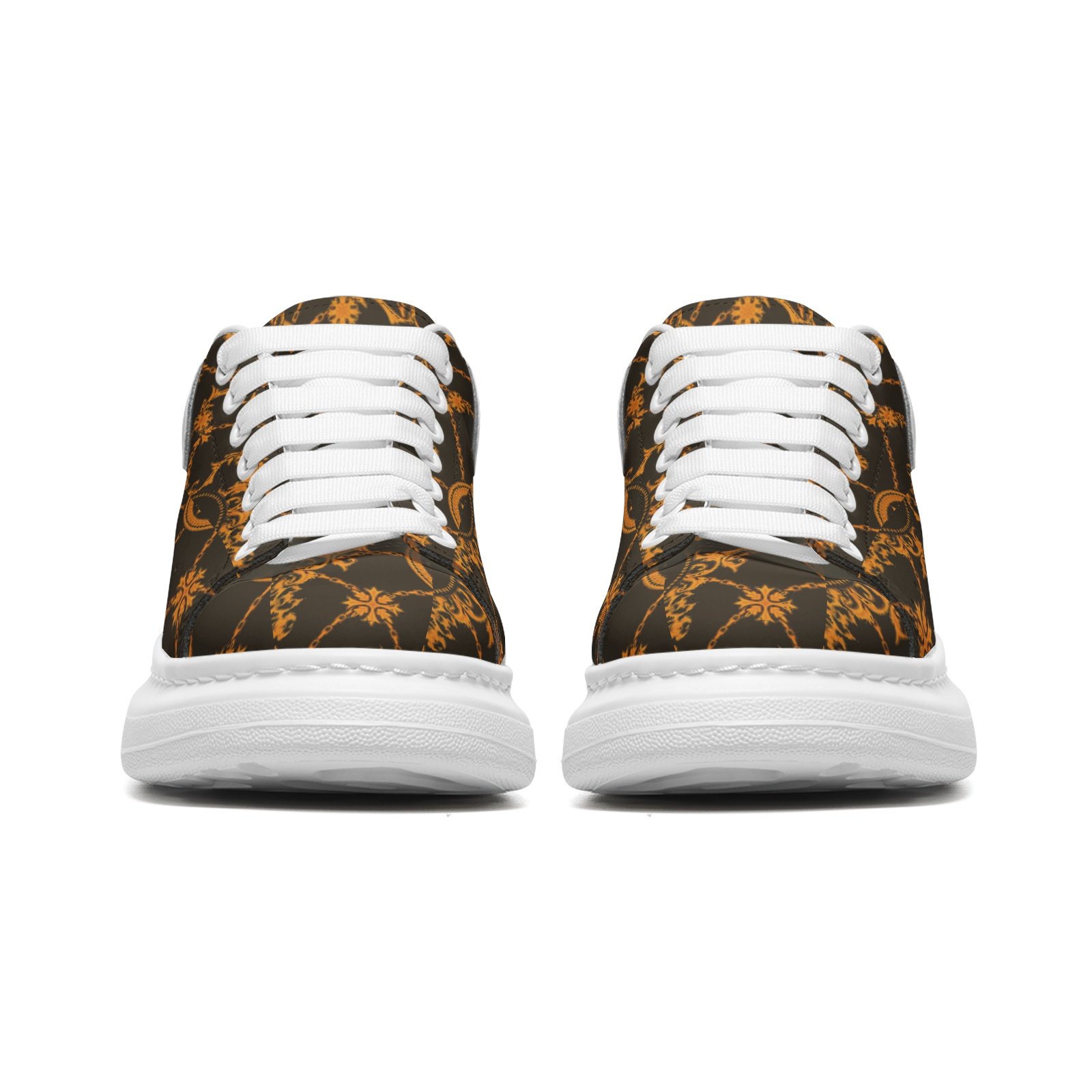 kokorepublic Unisex Non Slip Lace Up Faux Leather Sneakers - Image 5