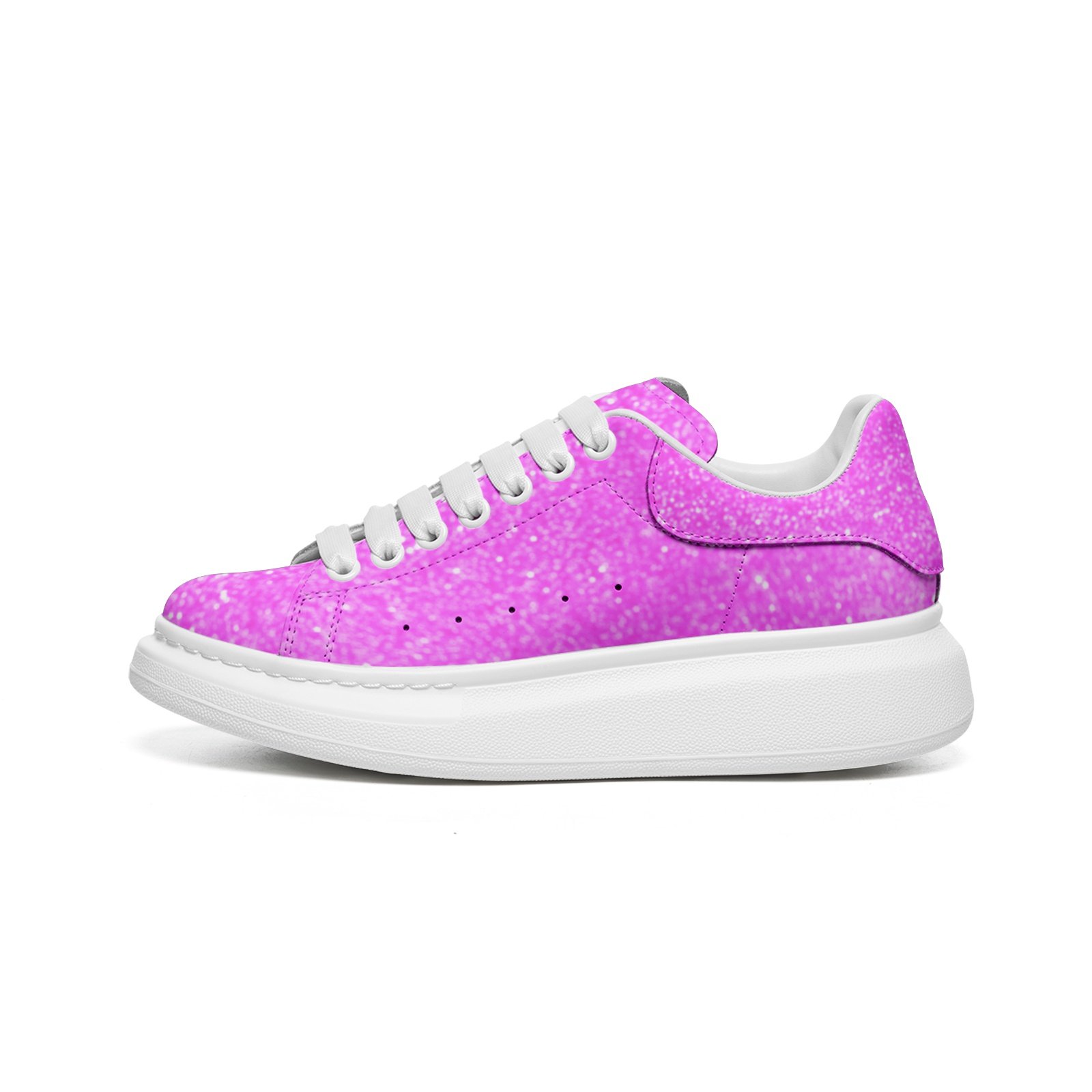 Unisex Non Slip Lace Up Faux Leather Sneakers - Image 4
