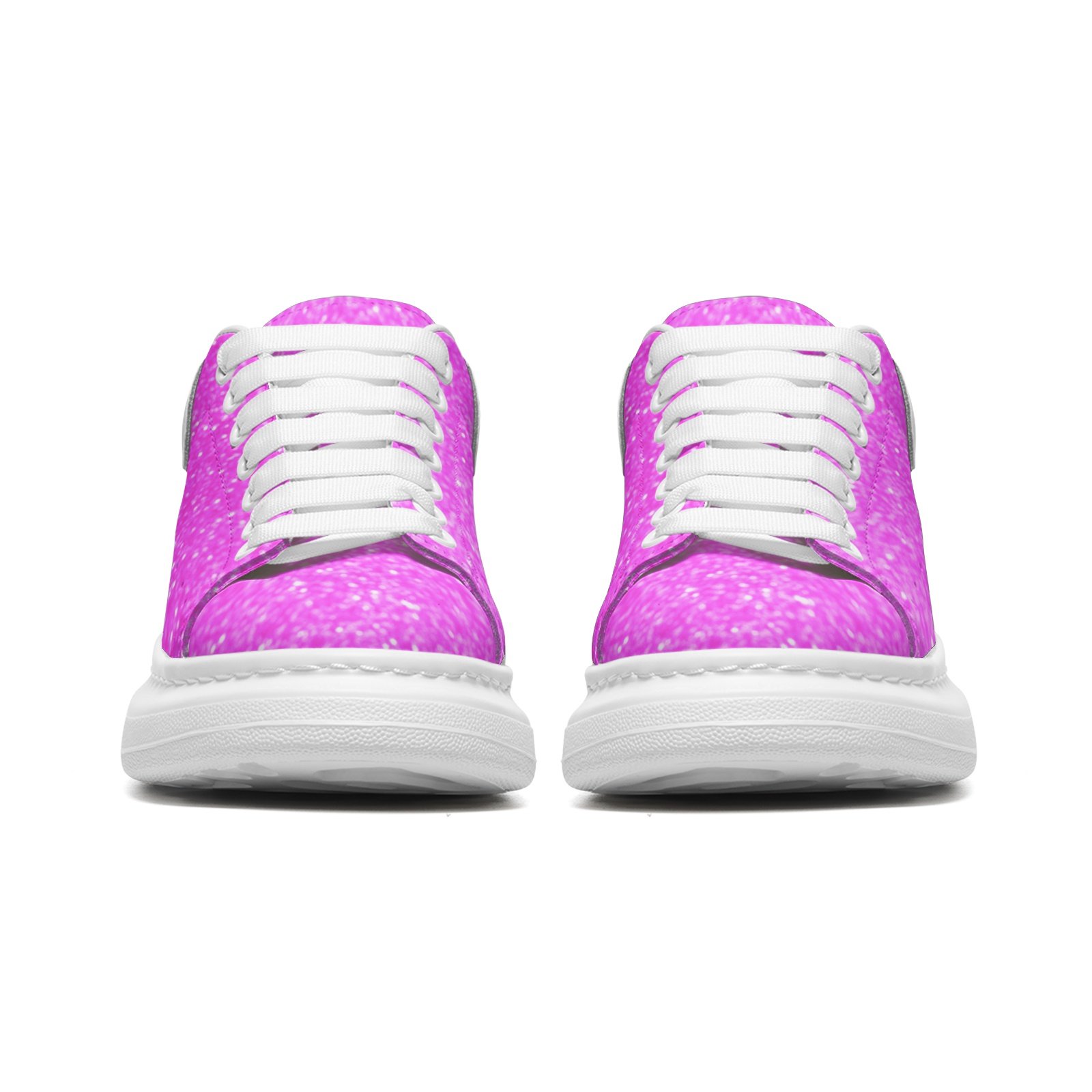 Unisex Non Slip Lace Up Faux Leather Sneakers - Image 5