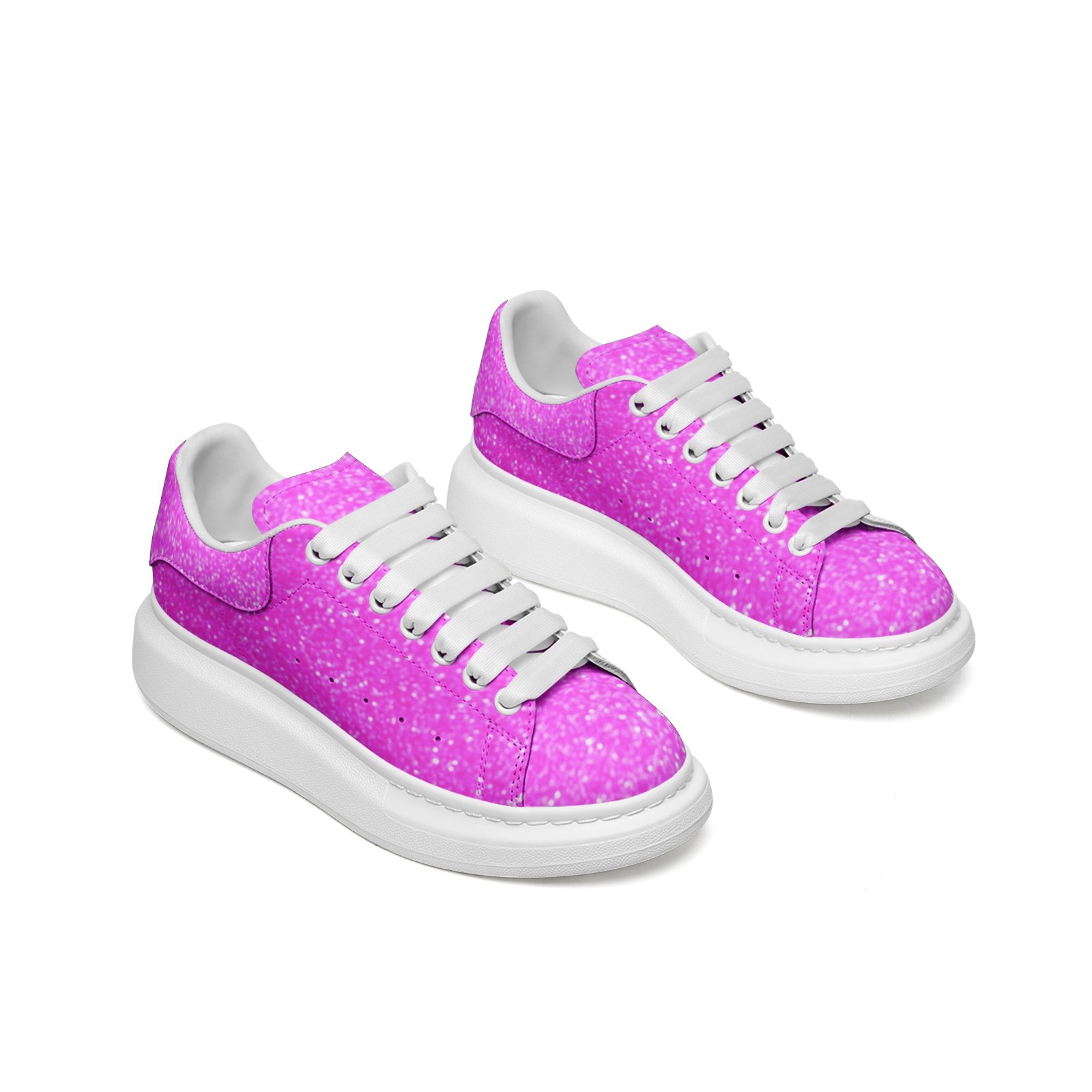 Unisex Non Slip Lace Up Faux Leather Sneakers - Image 7