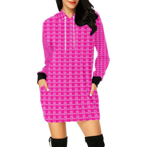 fullbreedboutique Women's All Over Print Hoodie Mini Dress (H27)