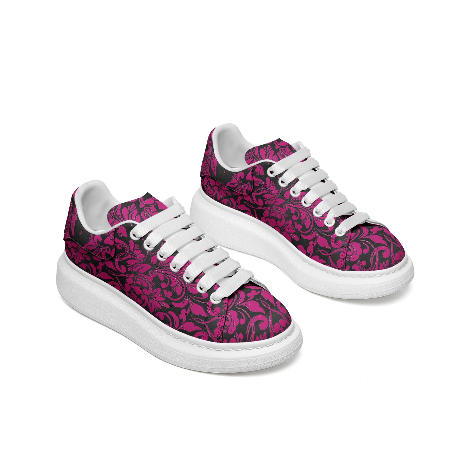 fullbreedcustom Unisex Non Slip Lace Up Faux Leather Sneakers - Image 7