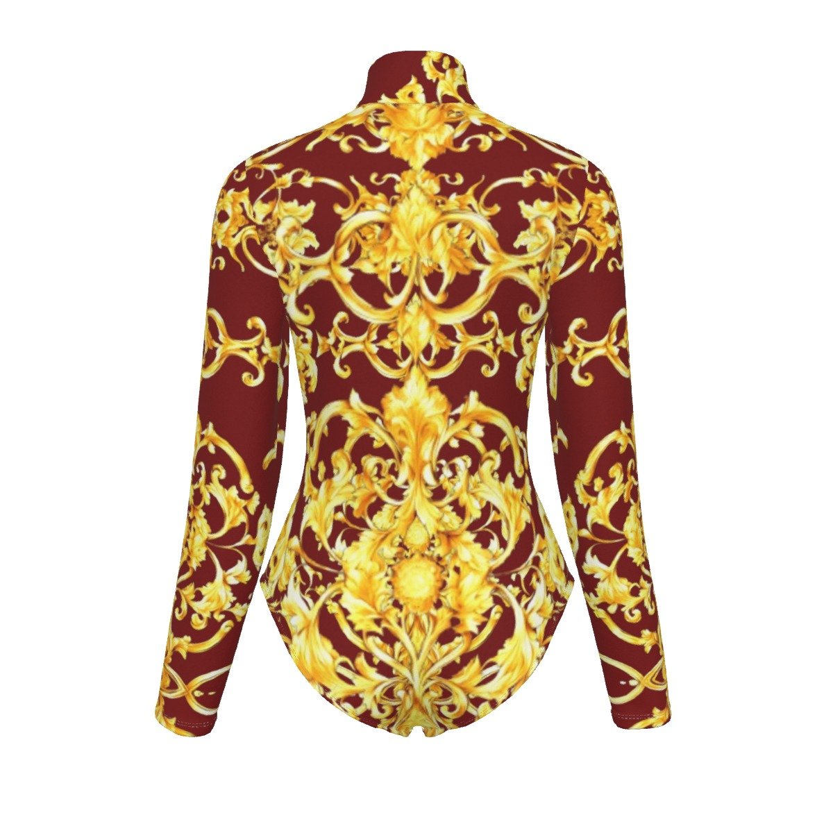 fullbreedcustom Print Women's Turtleneck Long Sleeve Bodysuit - Image 2