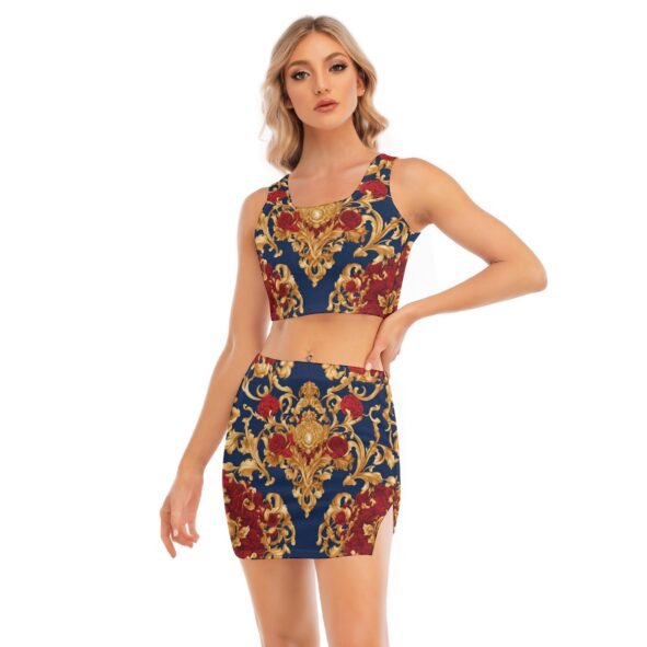 fullbreedcustom Print Women's Camisole And Hip Skirt Suit
