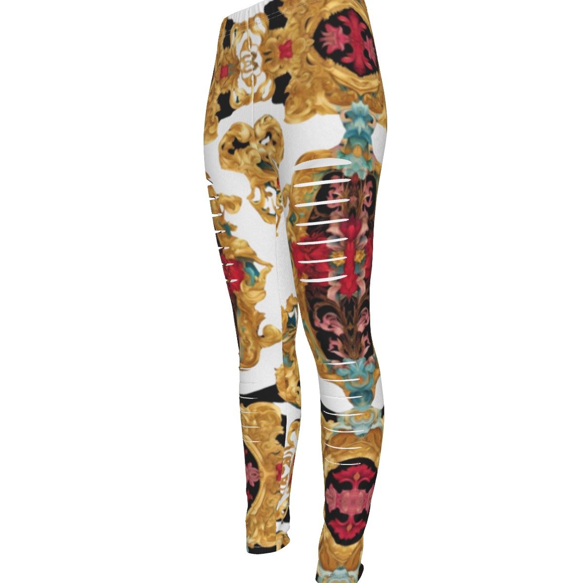 fullbreedcustom Print Women's Ripped Leggings - Image 4