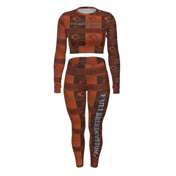 FullbreedCustom Print Women's Sport Set With Backless Top And Leggings