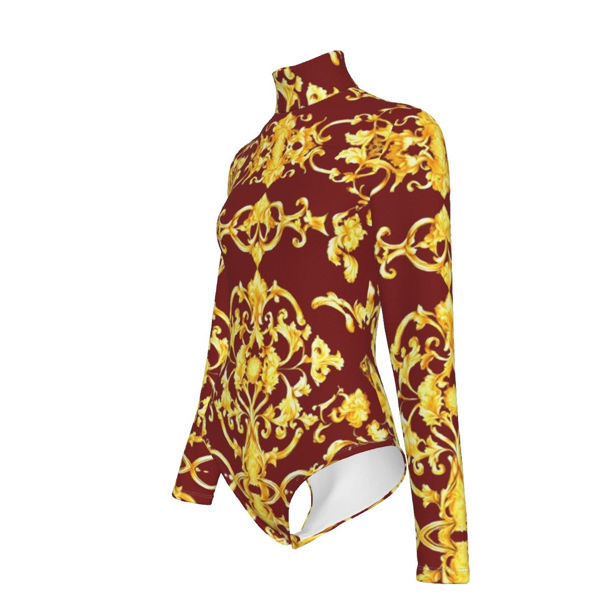 fullbreedcustom Print Women's Turtleneck Long Sleeve Bodysuit - Image 4