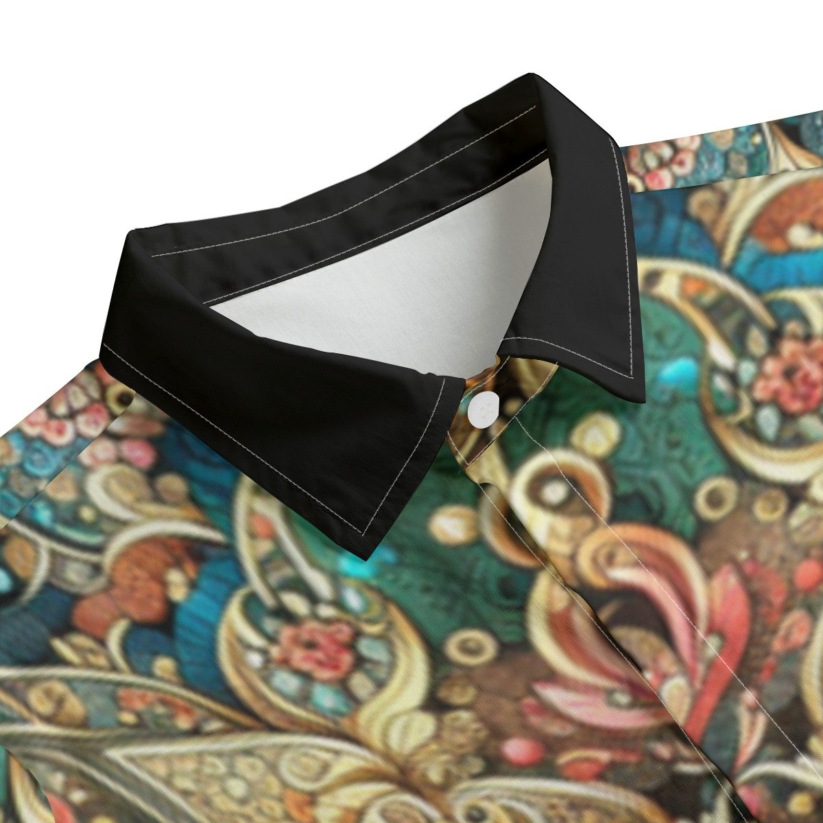 fullbreedcustom Print Men's Lapel Collar Shirt With Concealed Placket |115GSM Cotton poplin - Image 3