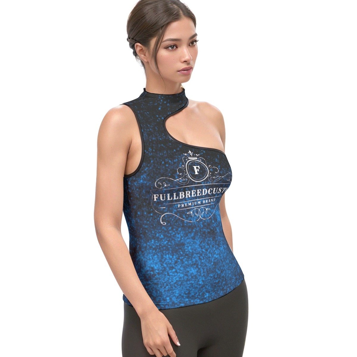 FullbreedCustom Women's Halter Sleeveless Asymmetrical Tank Top - Image 3