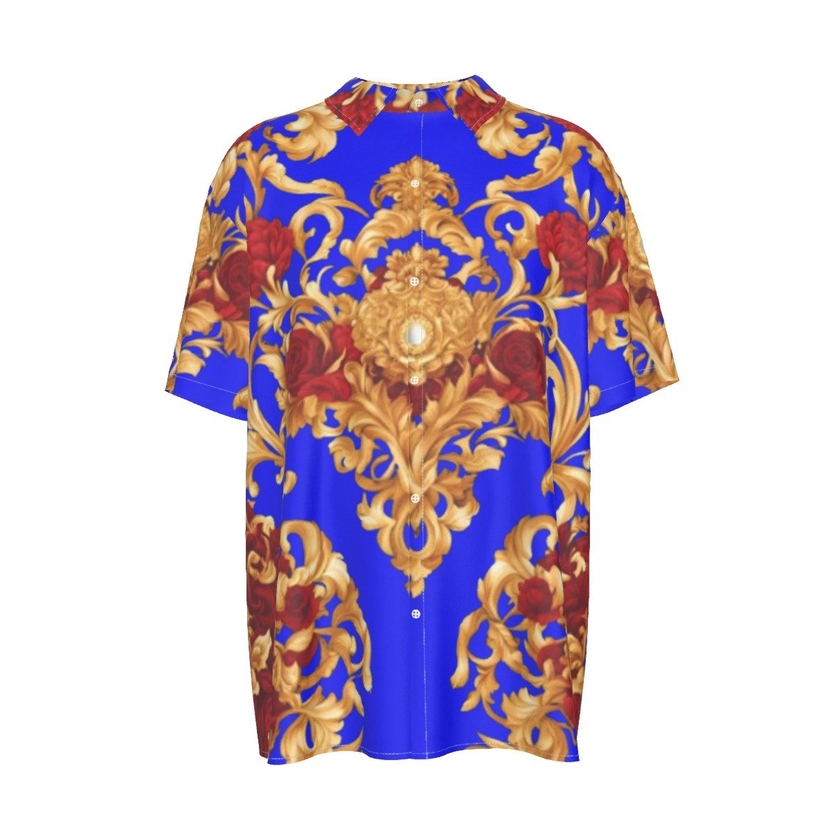 fullbreedcustom Print Men's Imitation Silk Short-Sleeved Shirt