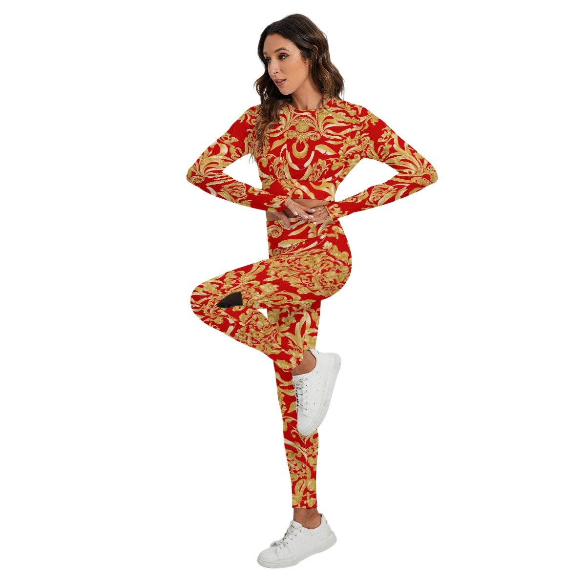 fullbreedcustom Print Women's Sport Set With Backless Top And Leggings - Image 3