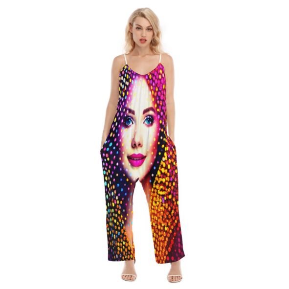 fullbreedcustom Print Women's Loose Cami Jumpsuit