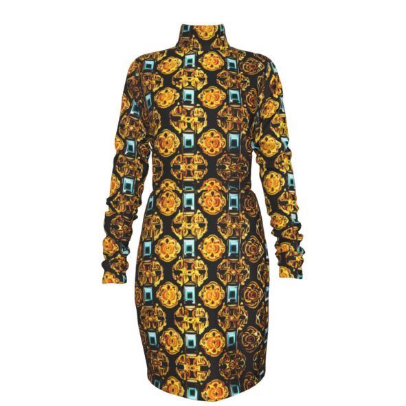 fullbreedcustom Print Women's Waist Hollow Hip Dress