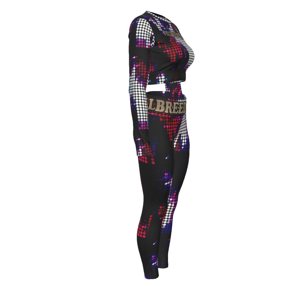 fullbreedcustom Print Women's Sport Set With Backless Top And Leggings - Image 3