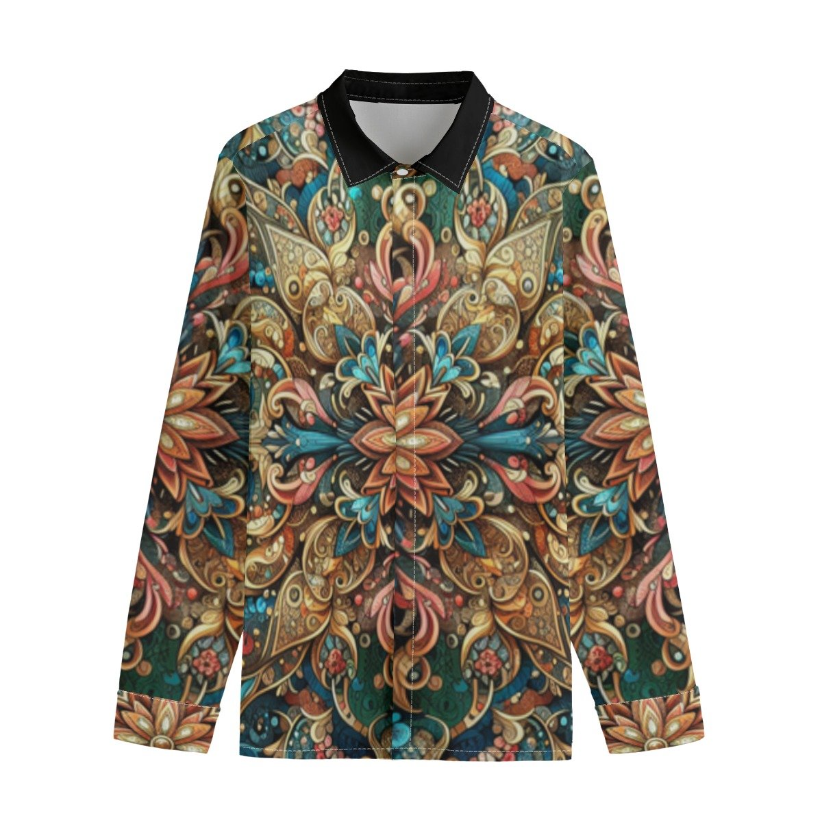 fullbreedcustom Print Men's Lapel Collar Shirt With Concealed Placket |115GSM Cotton poplin