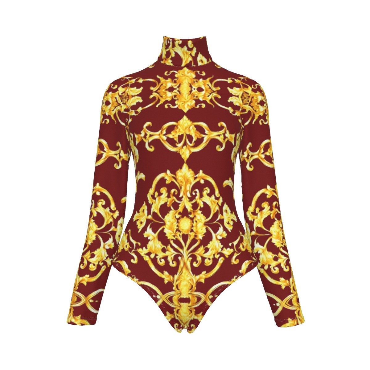 fullbreedcustom Print Women's Turtleneck Long Sleeve Bodysuit