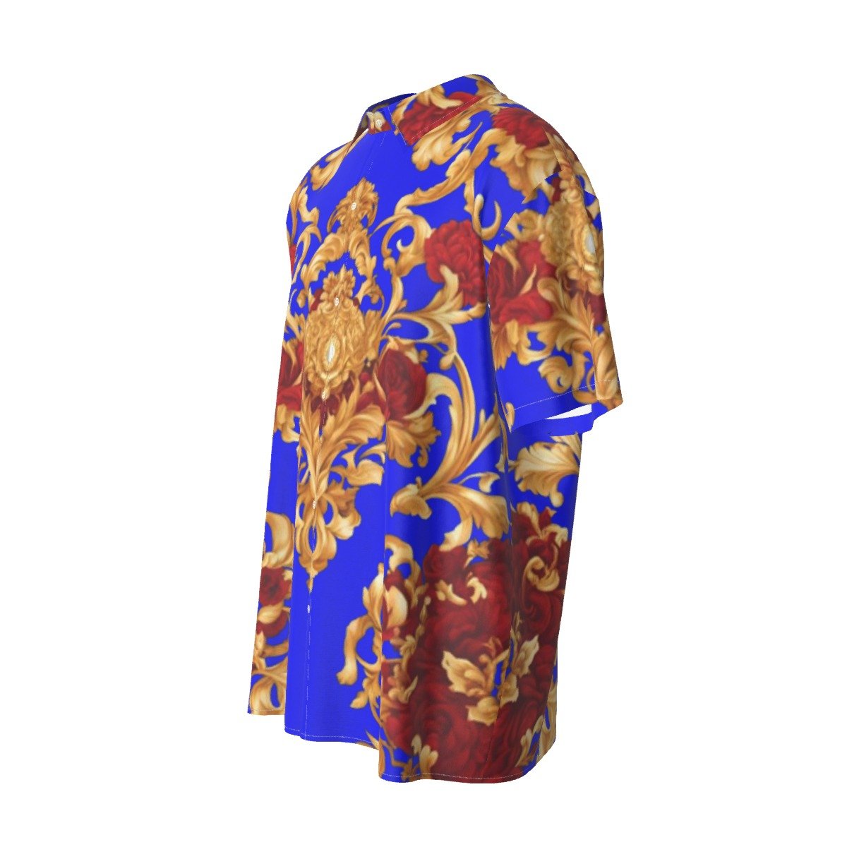 fullbreedcustom Print Men's Imitation Silk Short-Sleeved Shirt - Image 2