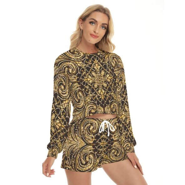 fullbreedcustom Print Women's Short Sweatshirt And Pants Suit