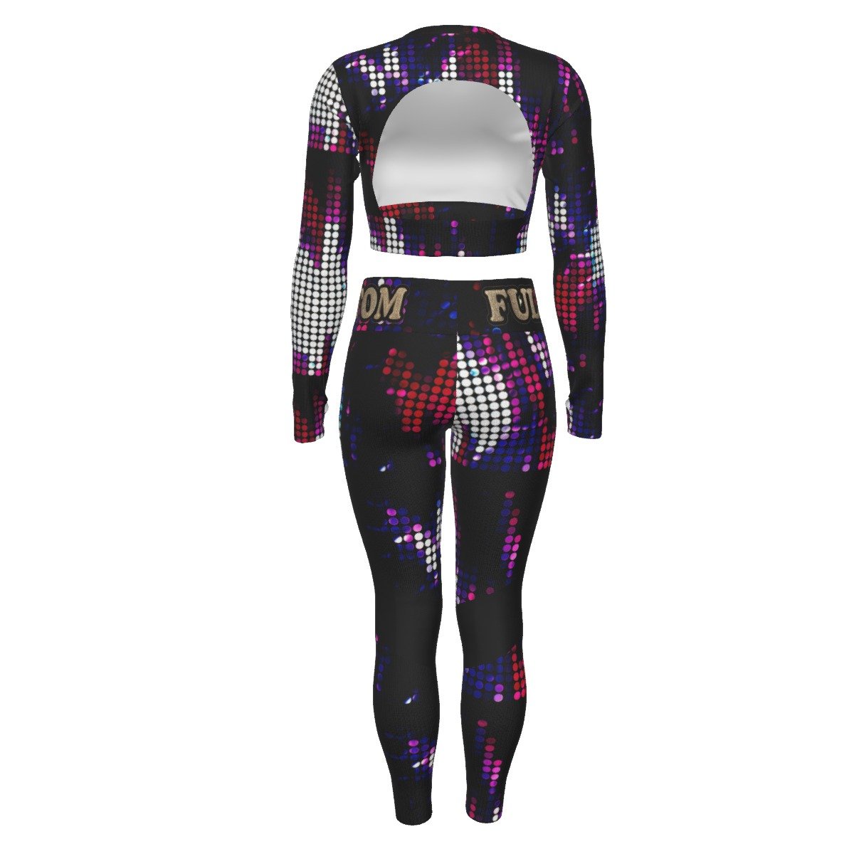 fullbreedcustom Print Women's Sport Set With Backless Top And Leggings - Image 2