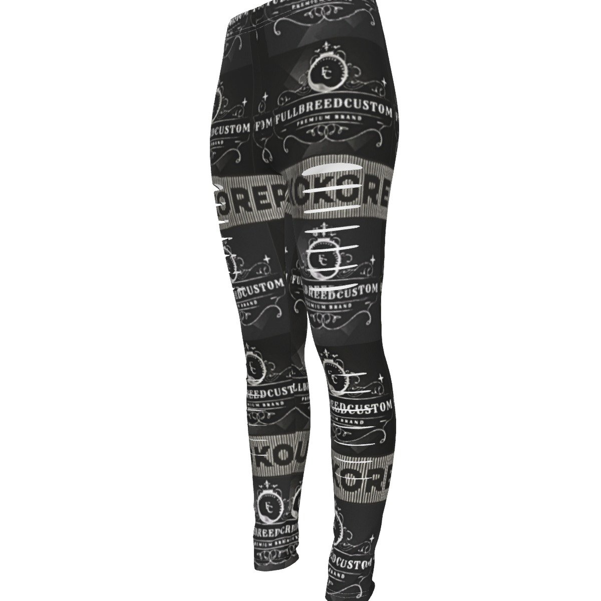 FullbreedCustom Print Women's Ripped Leggings - Image 4