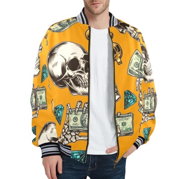 New Men's Striped Trim Bomber Jacket