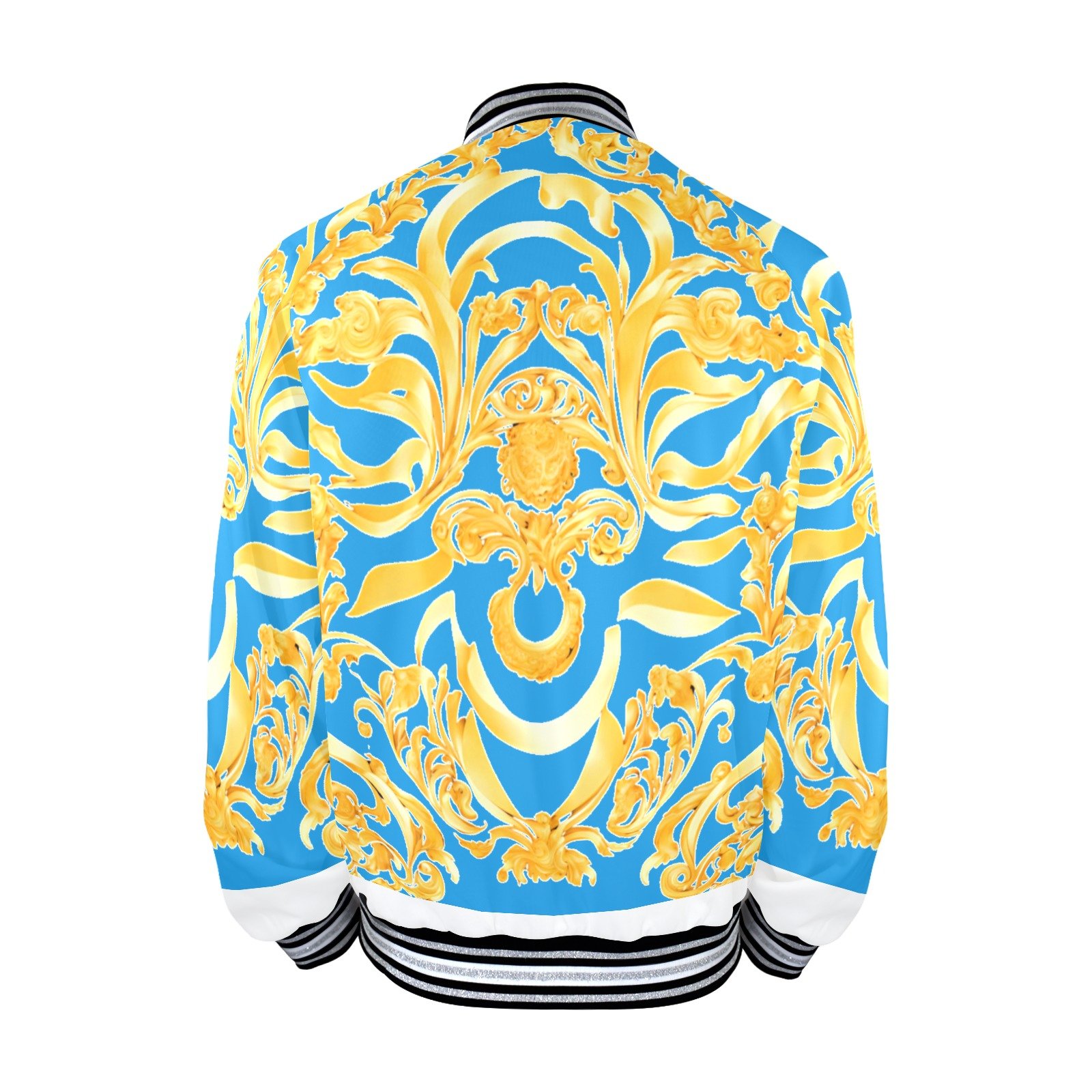 fullbreedcustom New Men's Striped Trim Bomber Jacket - Image 5