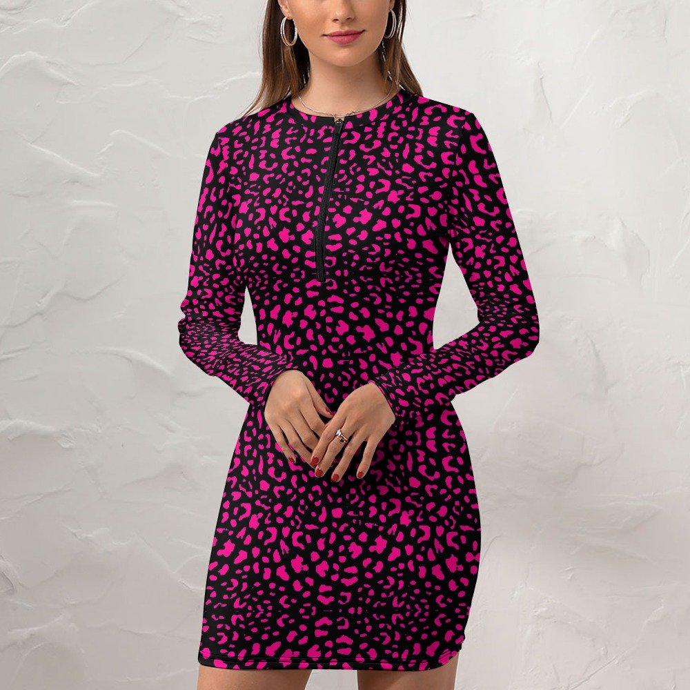 FullbreedCustom Women's Zipper Long Sleeve Hip Dress - Image 7