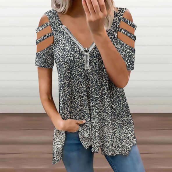 FullbreedCustom  Ladies BE Zip Off Shoulder Top