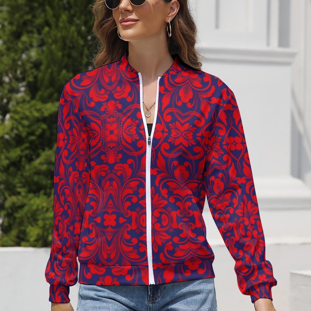 FullbreedCustom Women's Long Sleeve Zipper Jacket - Image 3