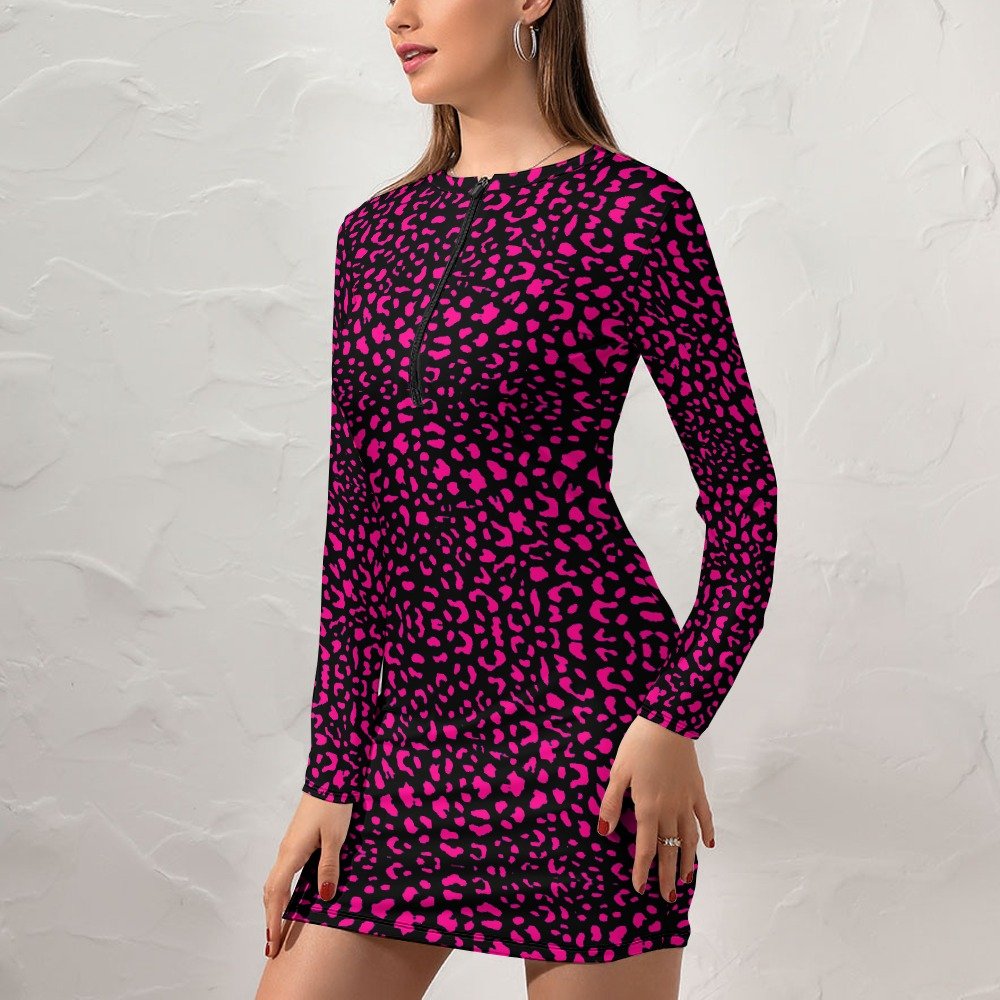 FullbreedCustom Women's Zipper Long Sleeve Hip Dress - Image 8