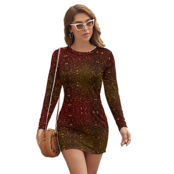 FullbreedCustom  Women's Long Sleeve Round Neck Slim Dress