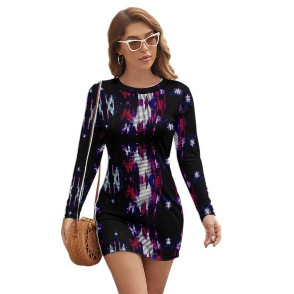FullbreedCustom  Women's Long Sleeve Round Neck Slim Dress