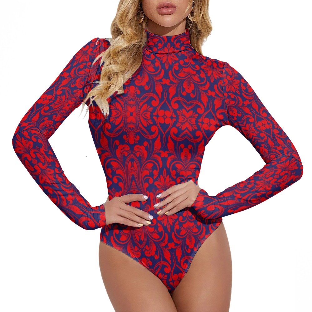 FullbreedCustom Women's Turtleneck Long Sleeve Bodysuit - Image 3