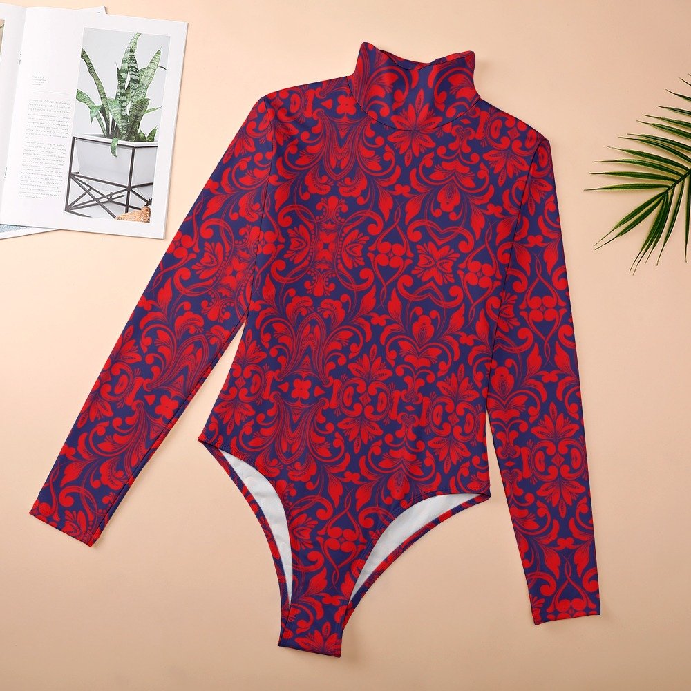 FullbreedCustom Women's Turtleneck Long Sleeve Bodysuit - Image 4